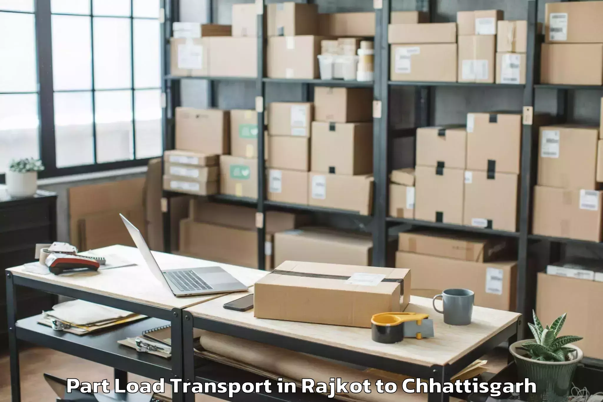 Trusted Rajkot to Champa Part Load Transport